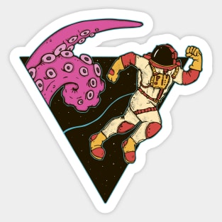 kraken and astronaut Sticker